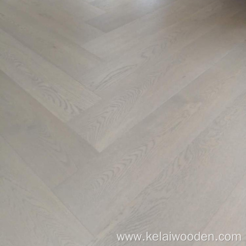 light gray natural color herringbone parquet oak flooring